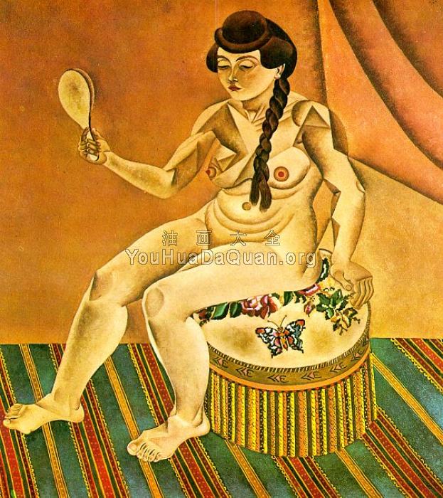 Nude with Mirror - 琼·米罗